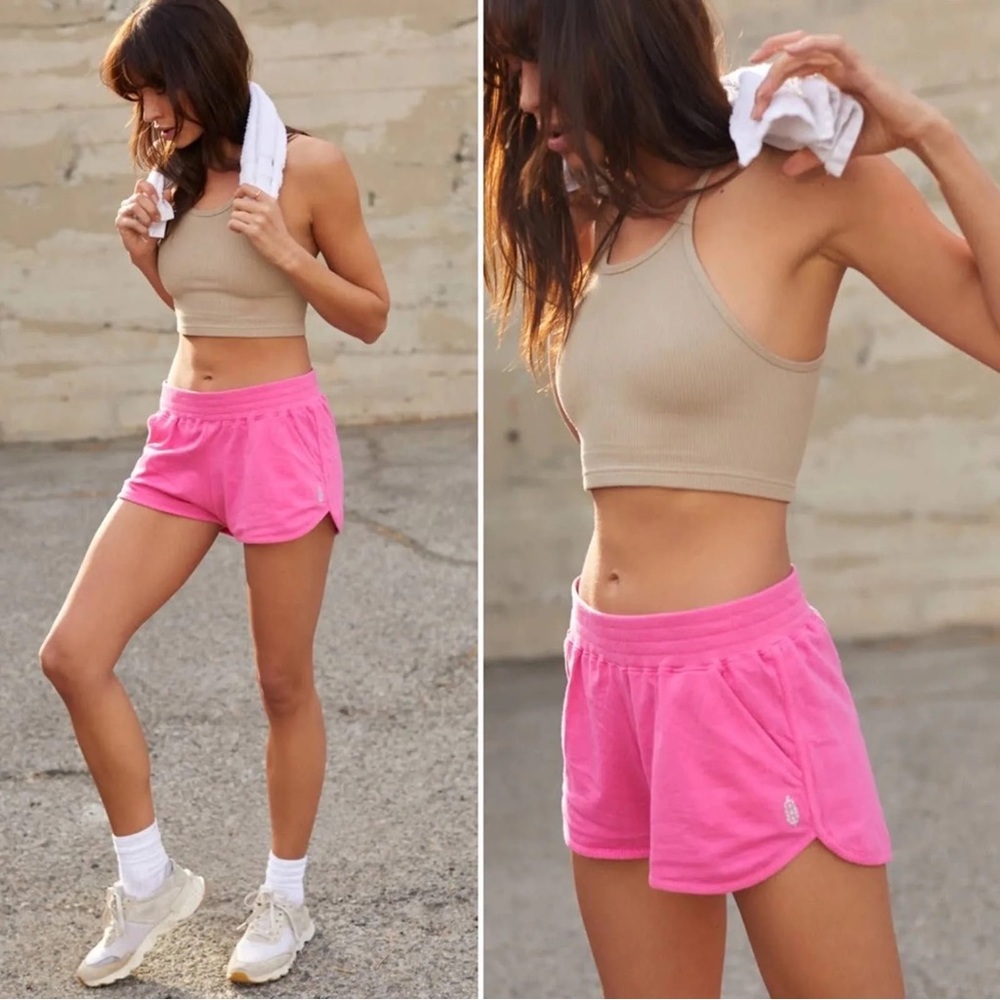 FREE PEOPLE FP Movement Get Set Pink Shorts Size M